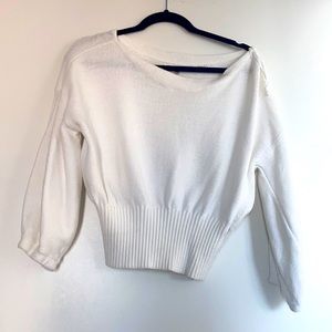 Anthropologie waisted white sweater